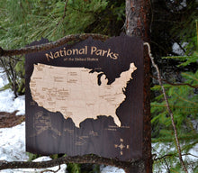 National Parks of the US Wood Map