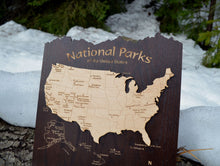 National Parks of the US Wood Map